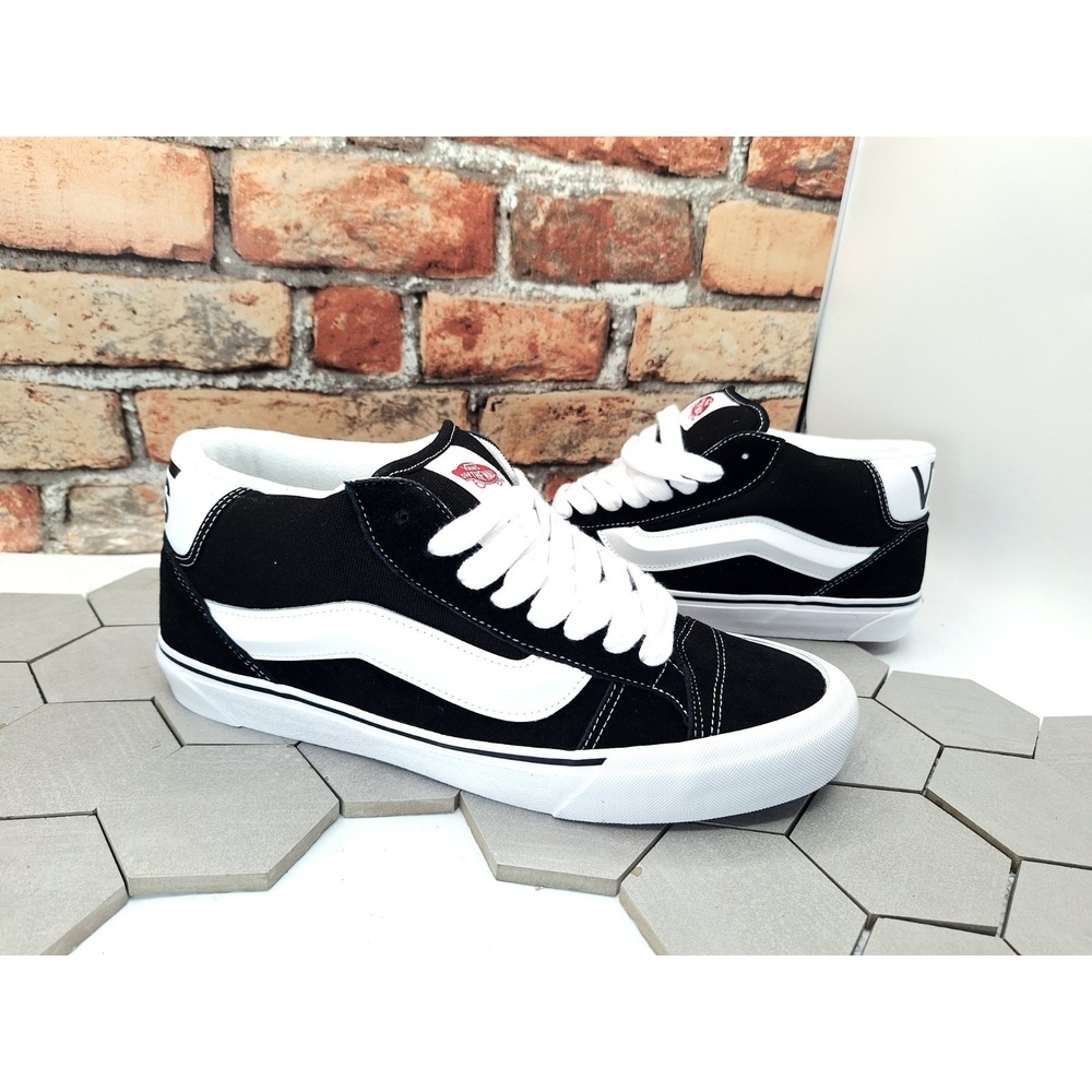 Vans Knu Mid Black White Suede Retro Chunky Mid Men Sz 13 New Sneaker Classic